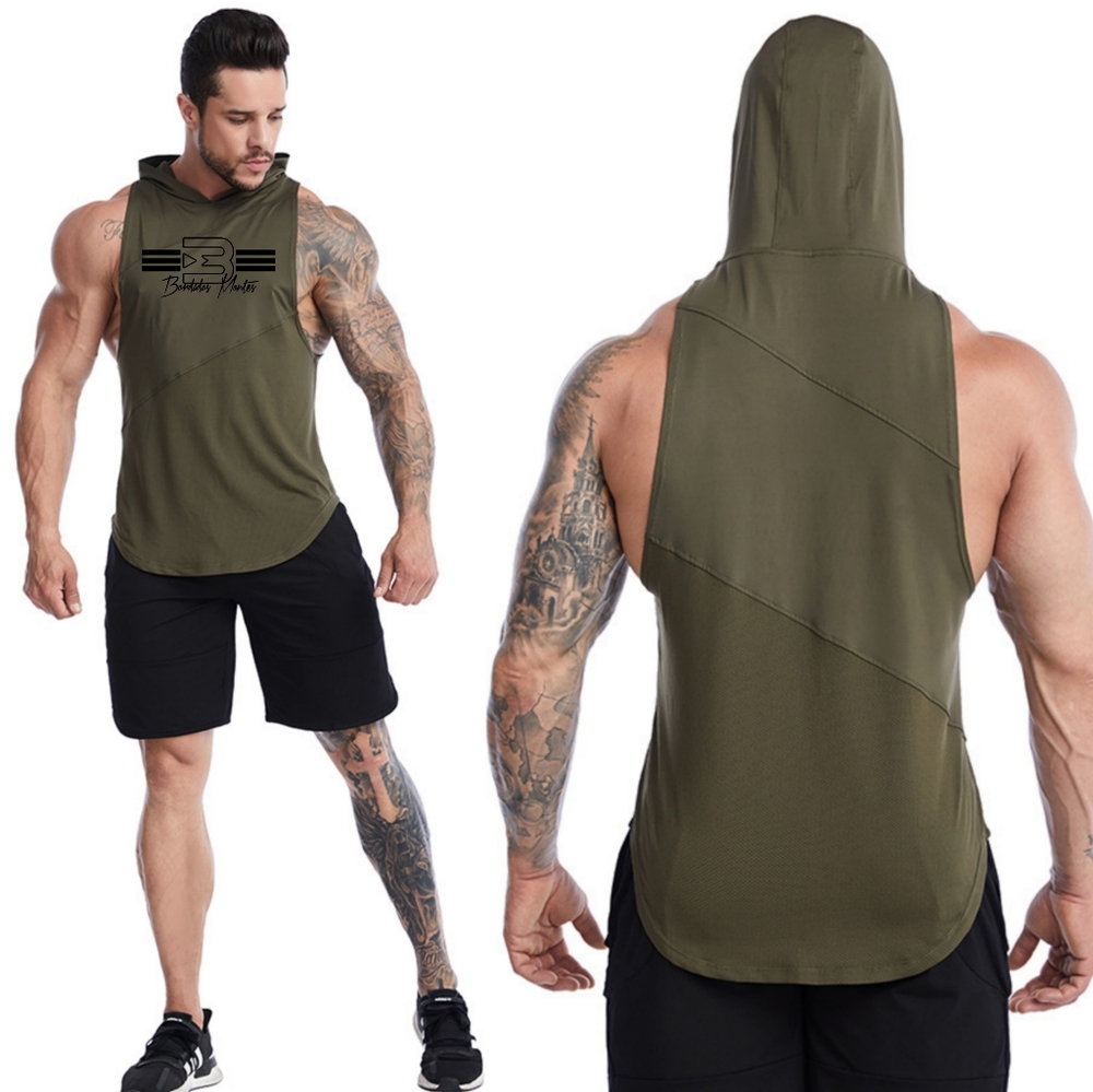 Sleeveless T-shirt w/hood